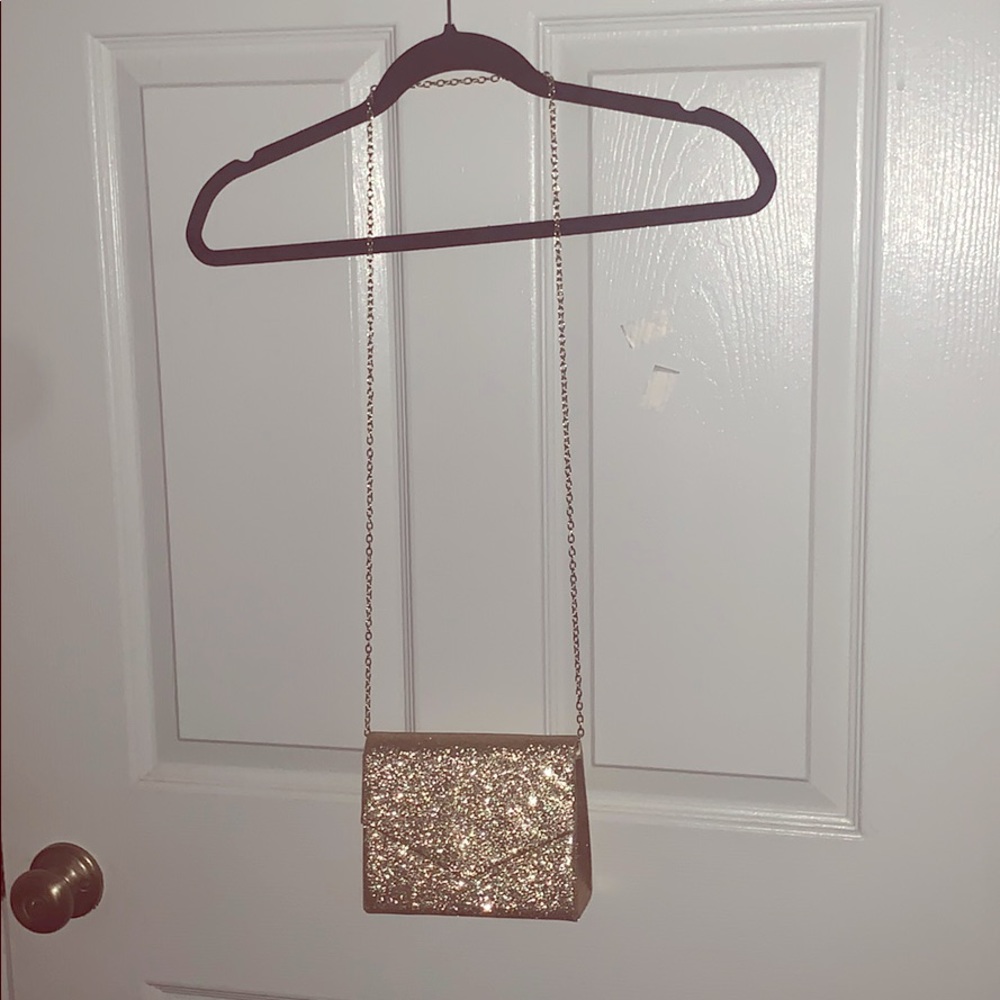 Macy’s Golden glitter bag